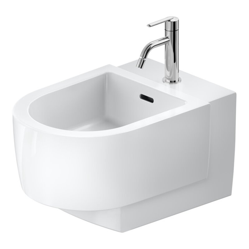 Duravit Wand-Bidet Balcoon 37x54cm, m Hahnl., ÜL, weiß Hochglanz