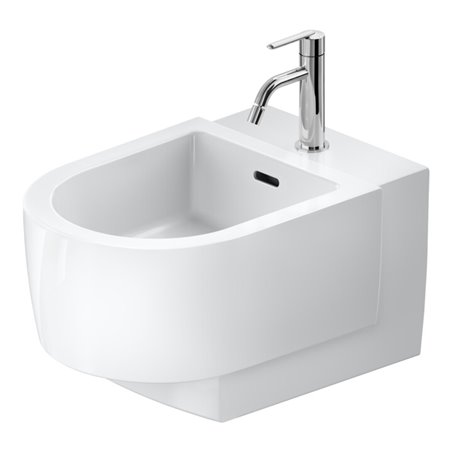 Duravit Wand-Bidet Balcoon 37x54cm, m Hahnl., ÜL, weiß Hochglanz