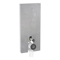 Geberit Stand-WC-Modul Monolith Plus Bauh. 114cm, Fr. Steinz. Beton, S. Alu