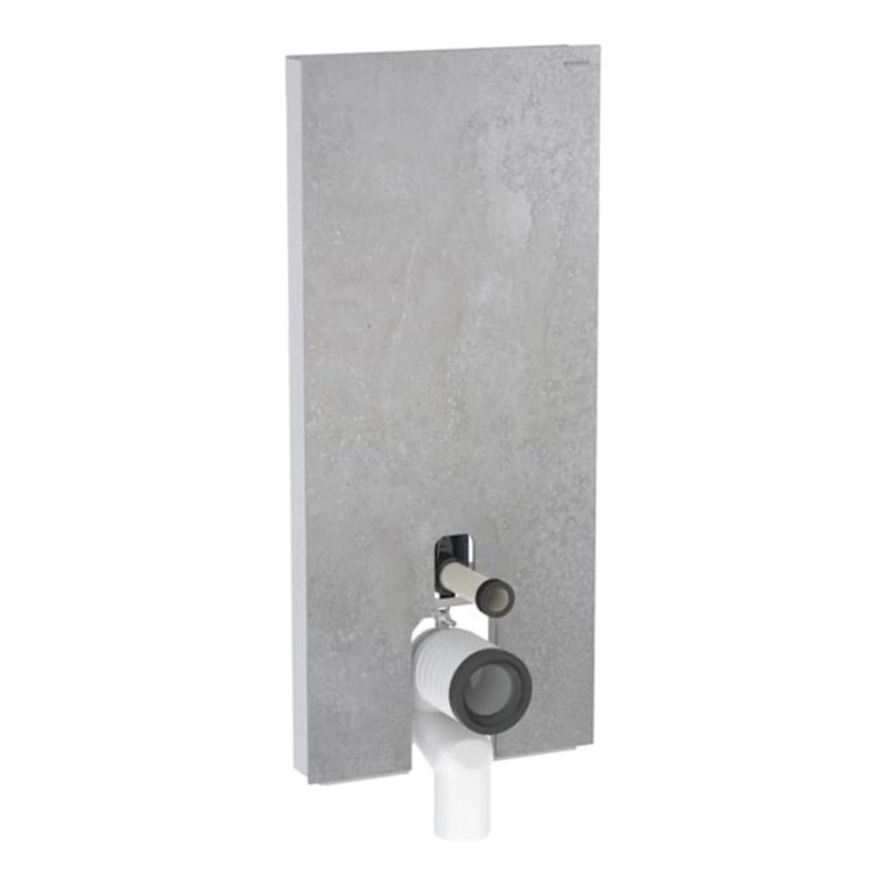 Geberit Stand-WC-Modul Monolith Plus Bauh. 114cm, Fr. Steinz. Beton, S. Alu