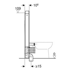 Geberit Stand-WC-Modul Monolith Plus Bauh. 114cm, Fr. Steinz. Beton, S. Alu