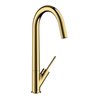 hansgrohe Spültisch-Einhebelmischer 300 Axor Starck mit Schwenkauslauf, polished gold optic