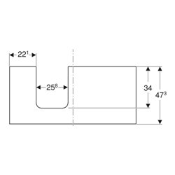 Geberit Waschtisch-Platte One 105x3x47cm, w/lack. ma, Ausschnitt links