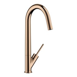 hansgrohe Spültisch-Einhebelmischer 300 Axor Starck mit Schwenkauslauf, polished red gold