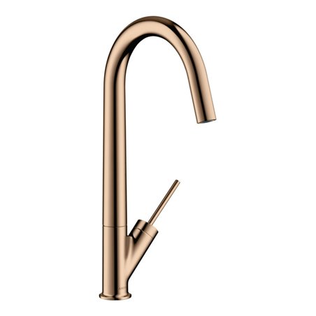 hansgrohe Spültisch-Einhebelmischer 300 Axor Starck mit Schwenkauslauf, polished red gold