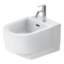 Duravit Wand-Bidet Balcoon 37x54cm, m Hahnl., ÜL, weiß Seidenmatt