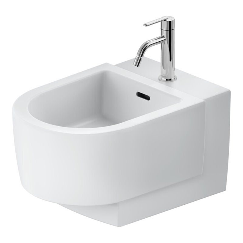 Duravit Wand-Bidet Balcoon 37x54cm, m Hahnl., ÜL, weiß Seidenmatt