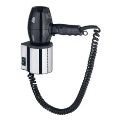 Keuco Haartrockner Plan mit Wandhalterung, verchromt / schwarz