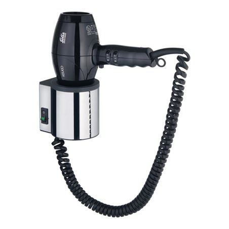 Keuco Haartrockner Plan mit Wandhalterung, verchromt / schwarz