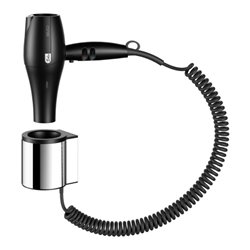 Keuco Haartrockner Plan mit Wandhalterung, verchromt / schwarz