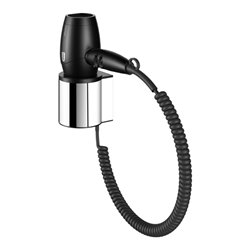 Keuco Haartrockner Plan mit Wandhalterung, verchromt / schwarz