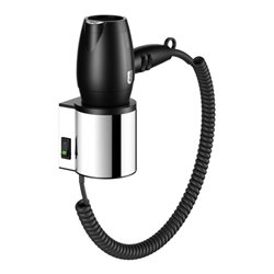 Keuco Haartrockner Plan mit Wandhalterung, verchromt / schwarz