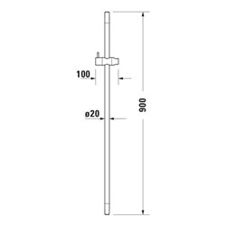 Duravit Brausestange a MS/Kunststoff, 900mm, ES gebürstet