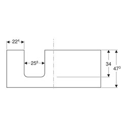 Geberit Waschtisch-Platte One 120x3x47cm, w/lack. ma, Ausschnitt links