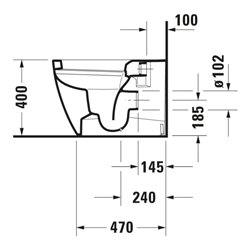 Duravit Stand-WC, Tiefspüler Me by Starck 37x60cm, 4,5 l, Abg wa, w sm HygGlaze