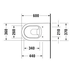 Duravit Stand-WC, Tiefspüler Me by Starck 37x60cm, 4,5 l, Abg wa, w sm HygGlaze