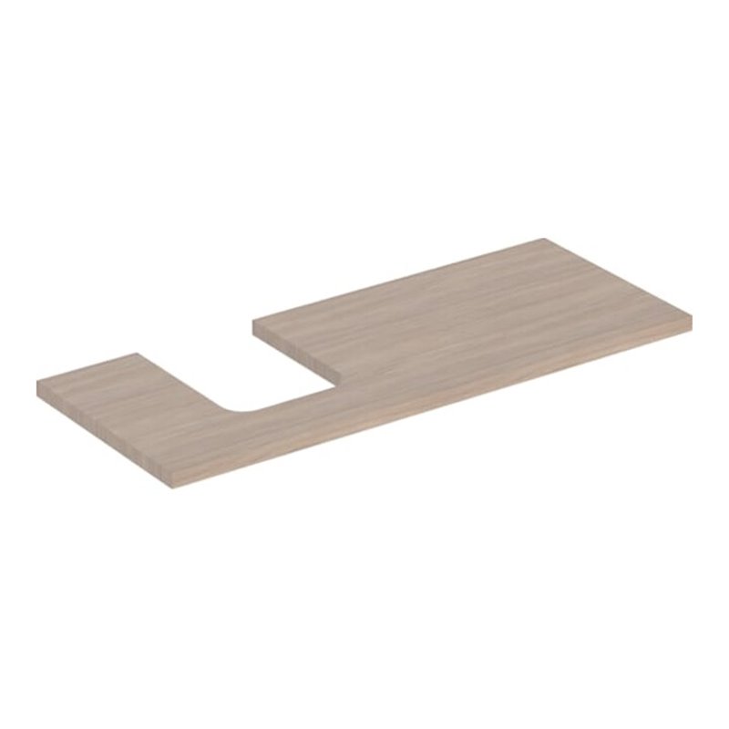 Geberit Waschtisch-Platte One 120x3x47cm, Eiche/Mela Holz, Ausschn li