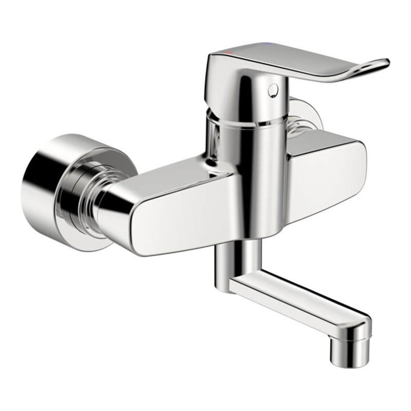 Hansa Waschtisch-Einhebelmischer HANSACLINICA Wandmont., schwenkb., Ausl. 177mm, chrom