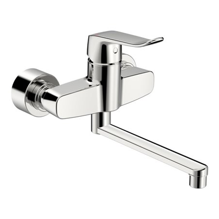 Hansa Waschtisch-Einhebelmischer HANSACLINICA Wandmontage, Ausladung 277mm, chrom