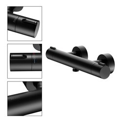 Keuco Thermostat-Brausemischer Plan blue AP, schwarz-matt