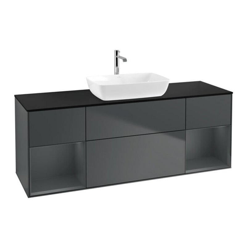 Geberit Waschtisch-Platte One 90x3x47cm, w/lack. ma, Ausschnitt links