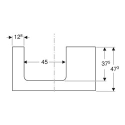 Geberit Waschtisch-Platte One 90x3x47cm, w/lack. ma, Ausschnitt links