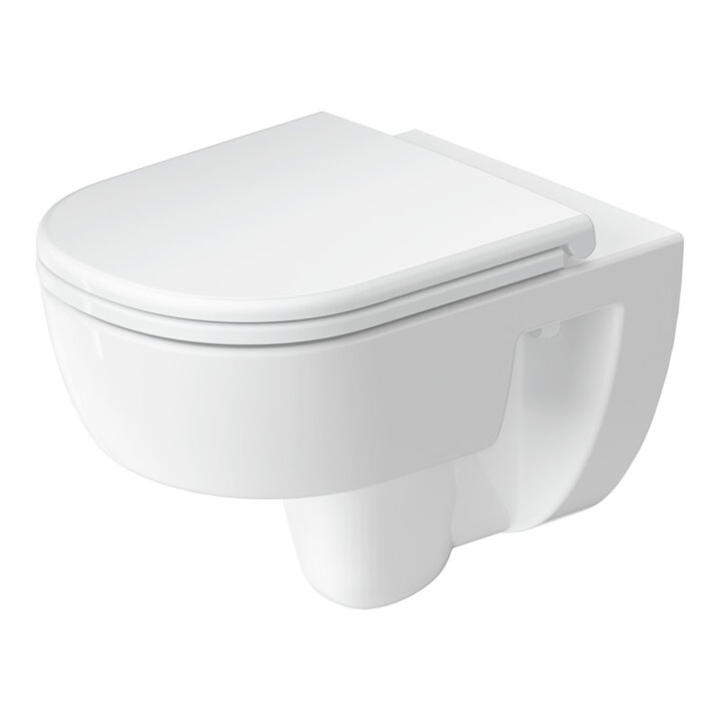 Duravit Wand-WC, Tiefspüler D-Code 37x54cm, 4 l, riml, w, o vorm. Scharn.