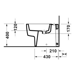 Duravit Stand-Bidet Balcoon 37x57cm, m Hahnl., ÜL, Clay terra matt