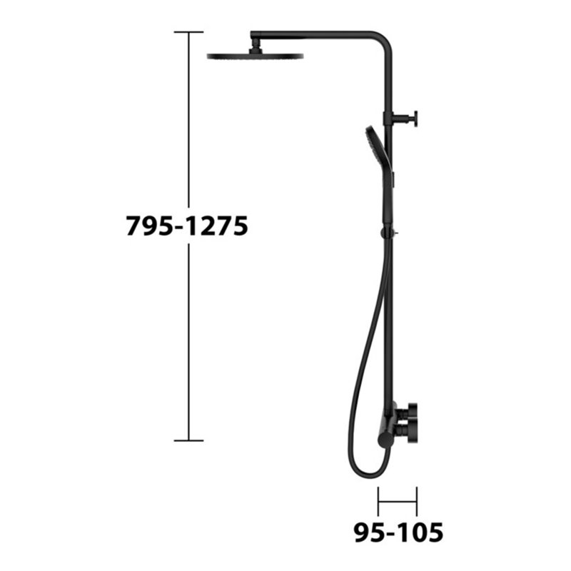 Keuco Thermostat-Brausemischer Plan blue Aufputz, mit Kopfbrause, schwarz-matt