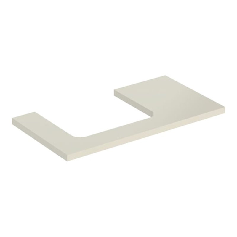 Geberit Waschtisch-Platte One 90x3x47cm, sand-grau/l hg, Ausschn li