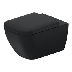 Duravit Wand-WC, Tiefspüler Happy D.2 36,5x54cm, 4,5 l, riml., anthr. HygGlaze