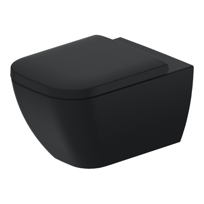 Duravit Wand-WC, Tiefspüler Happy D.2 36,5x54cm, 4,5 l, riml., anthr. HygGlaze