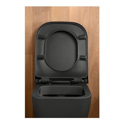 Duravit Wand-WC, Tiefspüler Happy D.2 36,5x54cm, 4,5 l, riml., anthr. HygGlaze