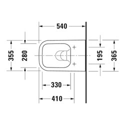 Duravit Wand-WC, Tiefspüler Happy D.2 36,5x54cm, 4,5 l, riml., anthr. HygGlaze