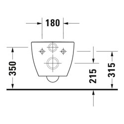 Duravit Wand-WC, Tiefspüler Happy D.2 36,5x54cm, 4,5 l, riml., anthr. HygGlaze