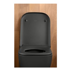 Duravit Wand-WC, Tiefspüler Happy D.2 36,5x54cm, 4,5 l, riml., anthr. HygGlaze