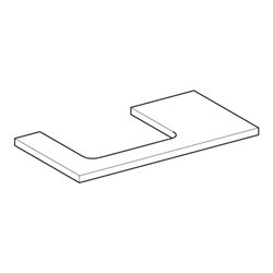 Geberit Waschtisch-Platte One 90x3x47cm, Eiche/Mela Holz, Ausschn li