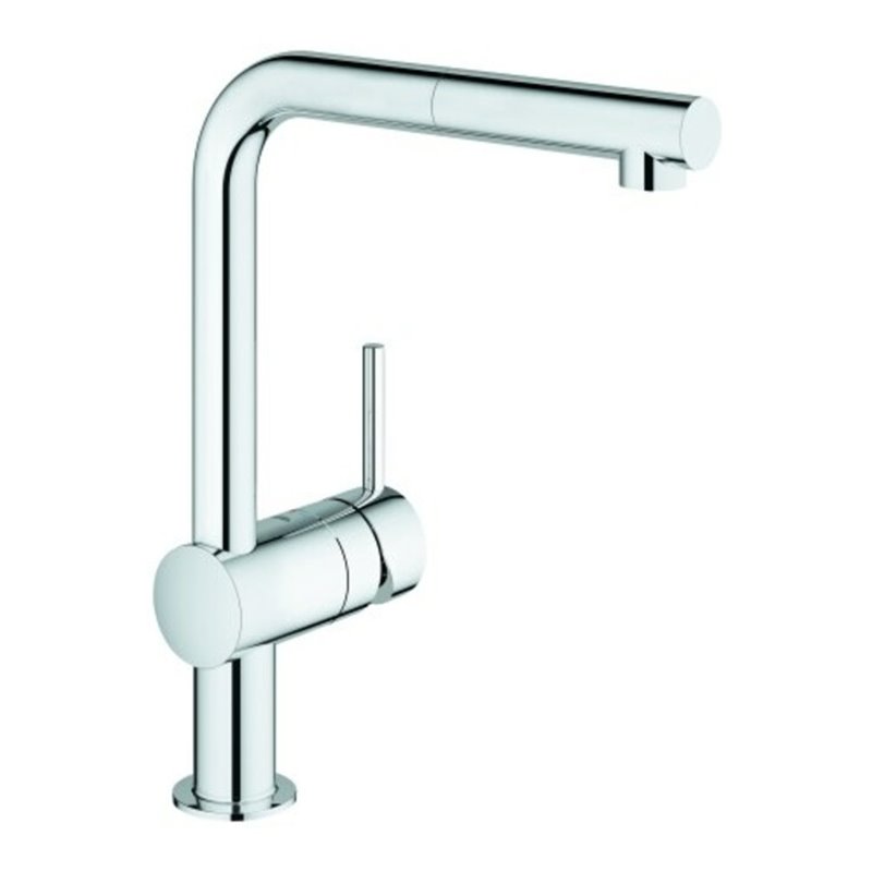 Grohe Spültisch-Einhebelmischer Minta 1/2', ND, L-Ausl., ausz. Laminarbr., chr