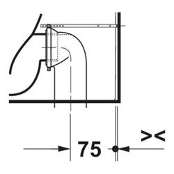 Duravit Stand-WC Balcoon 37x54cm, 4,5 l, riml, Abg wa, Clay te ma