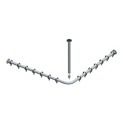 Keuco Brausevorhangstangen-Set Plan Alu silber-eloxiert, für Dusche 80x80cm