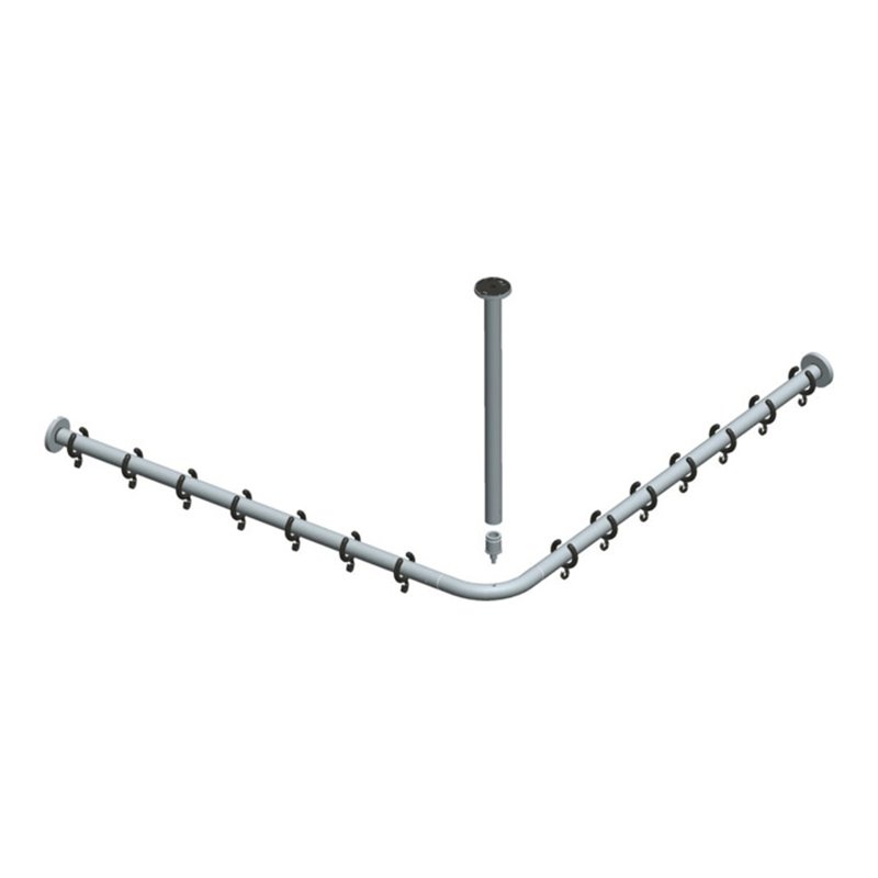 Keuco Brausevorhangstangen-Set Plan Alu silber-eloxiert, für Dusche 80x80cm