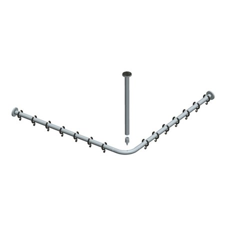 Keuco Brausevorhangstangen-Set Plan Alu silber-eloxiert, für Dusche 80x80cm