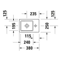 Duravit Möbel-Handwaschbecken Vero Air 38x25cm, HL re, o. ÜL, m HLB, weiß