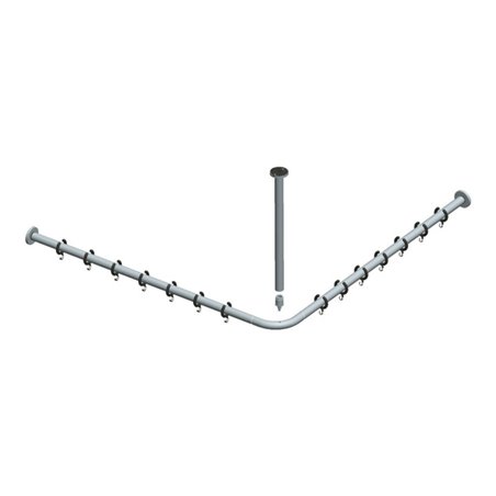 Keuco Brausevorhangstangen-Set Plan Alu silber-eloxiert, für Dusche 90x90cm