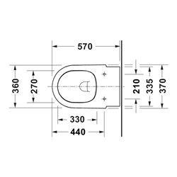 Duravit Stand-WC Balcoon 37x54cm, 4,5 l, riml, Abg wa, we. s-matt