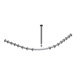 Keuco Brausevorhangstangen-Set Plan verchromt, für Viertelkreis-Dusche 90x90cm