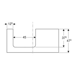 Geberit Waschtisch-Platte One 105x3x47cm, w/lack. ma, Ausschnitt links