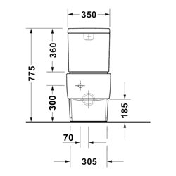 Duravit Stand-WC Balcoon 37x65cm, 4,5 l, riml, Abg waag., we. hgl