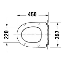 Duravit WC-Sitz D-shaped m Abs, abn., 45,7cm, Uni, Scha. ES, we.