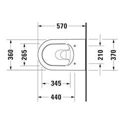 Duravit Wand-WC, Tiefspüler Me by Starck 37x57cm, 4,5 l, we. s-matt Hygieneglaze